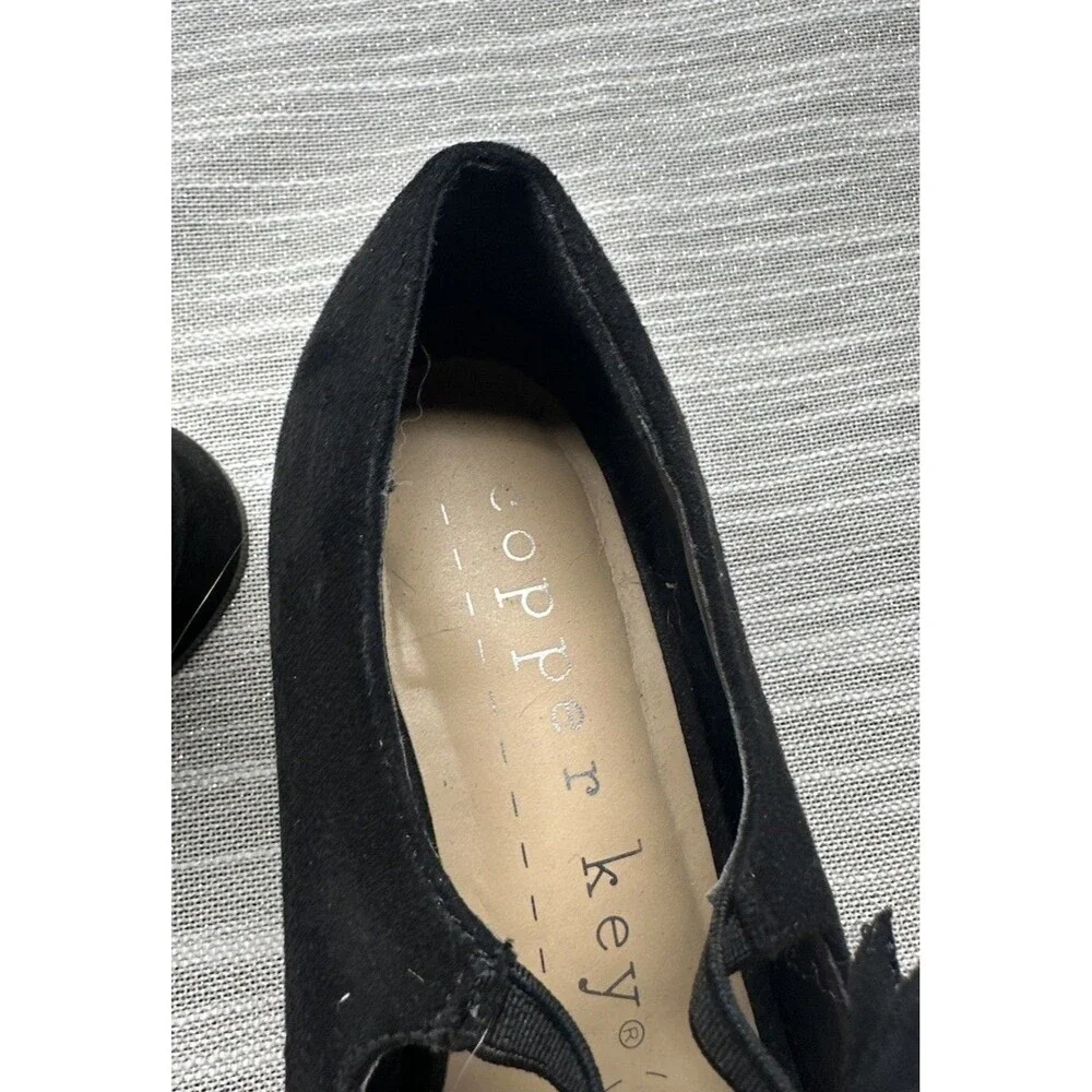 Copper Key Girls Starlette Suede Bow dress shoes Sz 13 Heels